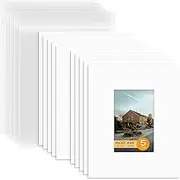 Mat Board Center, Pack of 5 Bevel Cut 8x10 White Mat for 4x6 Photo with White Core Matte Set, Includes 5 Acid Free Mats, 5 Backing Board and 5 Clear Bags