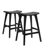 [La Bella] Wooden Kitchen Dining Bar Stool 2 Sets 65cm in Black