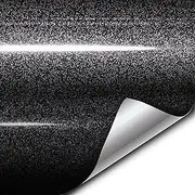 VVIVID XPO Black Metallic Sparkle Gloss Vinyl Car Wrap Film 1 Foot X 5 Feet Roll DIY Easy to Install No-Mess Decal