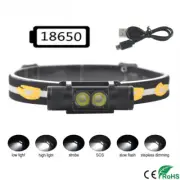 LED Mini Headlamp Powerful Headlight Rechargeable Head Torch for Camping Hunting