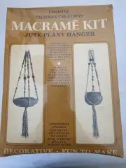 Vintage 5ft Macrame Jute Plant hanger kit new in box Talisman Creations