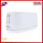 Anko 4-Slice Long Slot Electric Toaster Toasted Defrost Reheat Kitchen - WhiteO