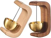 Cabilock 2pcs Brass Door Bell: Magnetic Design - Wooden Door Chimes for Entryway and Business Hanging Wind Chime for Safety/Decor