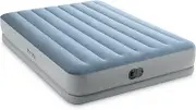 INTEX 64159E Dura-Beam Plus Mid-Rise Air Mattress: Fiber-Tech - Queen Size - Built-in USB Electric Pump - 14in Bed Height - 600lb Weight Capacity