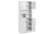 Costway Tall Bathroom Cabinet Large Floor Storage Cabinet Freestanding Pantry Cabinet Kitchen Cupboard Sideboard Organizer White
