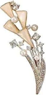 [ZFZL] Brooch Exquisite Wheat Ear Brooch High-end Female Pin Tide Personality Accessories Fixed Clothes All-match Atmospheric Light Buckle (Color : A, Size : 6.2 * 2cm)