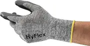 Ansell HyFlex 11-801 Professional Work Gloves, Abrasion Resistant Nitrile Coating with Firm Grip, Multipurpose Protection Gloves, Mechanical and Industrial Safety, Grey, Size M (12 Pairs)