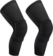 Compression Knee Pads Leg Sleeve, Hex Knee Pads for Basketball Honeycomb Anti Collision Knee Pads Long Kneepads Non-Slip Football Knee Pads for Youth Adult