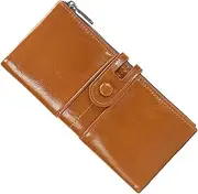[LIFKOME] Elegant Anti-Magnets Lady Purse Vintage Leatherette Wallet Reliable Smooth Zipper Must-Have for Women