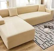 High Stretch Sofa Covers 2pcs Combination Sofa, L-Shaped Sofa Cover Stretch Couch Slipcover Non-Slip L-Type Sofa Cover for Living Room -N-3 Seater + 3 Seater