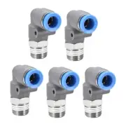Elbow Push to Connect Air Fittings 8mm Tube OD X 1/4PT Male Thread Grey 5Pcs