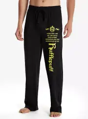 Harry Potter Hufflepuff Sleep Lounge Pants Pajamas w/ Pockets MEN S Licensed NWT