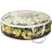 Storage Box Round Transparent PVC Christmas Wreath Packaging Bag Organizer