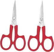 Healeved 1set Beauty Scissors Portable Trimmer Scissors for Eyebrows Nose Hair Facial Hair Grooming Ergonomic Design Easy to Use for Home Travel 2pcs