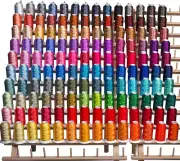 NEW 1100 yards 140 CONES MACHINE EMBROIDERY THREADS + RACK for BROTHER