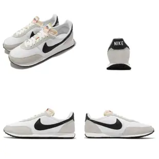 【NIKE 耐吉】休閒鞋 Waffle Trainer 2 男鞋 女鞋 經典款 復古 舒適 情侶鞋 麂皮 米白 黑(DH1349-100)