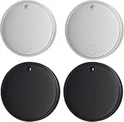 [Nutale] Key Finder Work for Find My (iOS Only) Mini Car Air Tracker Tag Global Coverage Hidden No Monthly Fee No Subscription No SIM Card Required (2 Black & 2 White)