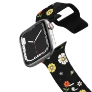 Apple Watch Series 4-6, SE (40mm) Impact Band Flower Power Black Apple Watch Band by Martina Martian