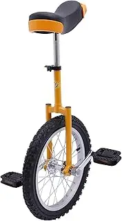OUKANING Unisex Unicycle Heavy Duty Steel Frame, 24 Inch Wheel Outdoor Unicycle Adjustable Seat Exercise Bicycle Fit Adults Teenagers Outdoor Sports Fitness Exercise