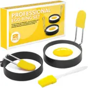 Round Egg Maker Ring 2 Pack, Nonstick Egg Rings for Frying Eggs and English Muff