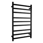 Electric Heated Towel Rack Wall Mounted Towel Rail 9 Bars Square Matte Black