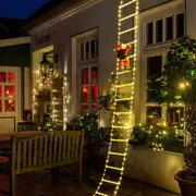 Ladder Lights with Santa Claus Christmas Decorative Lights for Indoor Outdoor Home-Warm white