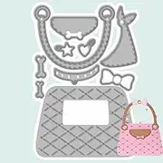 Handbag Purse Bag Dies for Card Making Bow Tie Bags Love Hearts Metal Cutting Dies for DIY Scrapbooking Paper Crafting Handmade Crafts Metal Die Cuts Punch Template Moulds Arts Supplies Cutting Dies