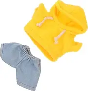 Uonlytech Doll Hoodie with Denim Pants Set Cute Plush Bear Doll Clothes and Jeans Cartoon Stuffed Animal Clothing for 20cm Dolls