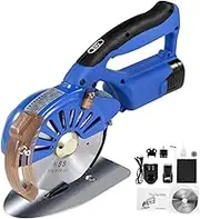 Electric Rotary Fabric Cutter, 5 Adjustable Speed Cordless Cloth Cutting Machine, 2x2500mAh Powerful Servo Motor Electric Scissors for Cutting Fabric Cotton Carpet Leather 100mm