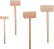 HEALSOPTHY 4pcs Wooden Crab Mallet Natural Seafood Hammer for Shellfish Cakes Smooth Finish Safe Easy to Clean for Crab Lobster and Oysters Friendly Kitchen Tool