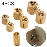 4Pcs 8/10/12mm Brass Hidden Barrel Hinge Invisible Hinge Concealed Worktop Set