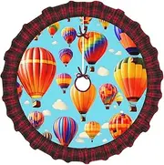 [VPPUR] Hot Air Balloons Print Xmas Tree Skirt Santa Xmas Decor Holiday Party 48''36''30''Christmas Tree Skirt