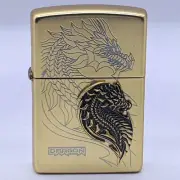 Zippo Cyber Dragon Goldunpolish Black Nickel2Tone Etch New In Box Made in USA