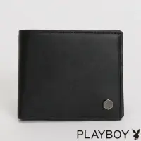在飛比找momo購物網優惠-【PLAYBOY】基本短夾附零錢袋 Tough系列(黑色)