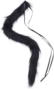HONMEET 1Pc Faux Tail Dress Up kitten accessories black outfits girls clothing cosplay cat tail halloween cat outfit fox cosplay tail Cat Cosplay Decor Costume Party Prop Halloween Prop