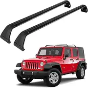 Car Roof Cross Bar Aluminium Alloy Hard Top Luggage Rail Crossbar Rack Compatible for Jeep Wrangler JK JL Gladiator JT 2007-2023 4-Door