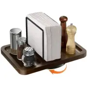 Napkin Holder for Table, Rotating Metal Standing Napkin Dispenser with Salt a...