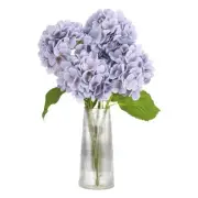 4pcs Artificial Hydrangea Flower 18.5" Latex Faux Hydrangea Flower, Light Purple