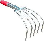 Generic Handheld Rake for Digging, Small Cultivator for Lawn and Beach Use, 5 tooth