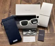 Prada Sunglasses Geometric SPR 17W 49 20 1425S0 145 3N White Frame Grey Lenses
