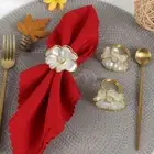 6 pcs Acrylic Flowers Napkin Ring Holders Flower Decorative Napkin Ring Table