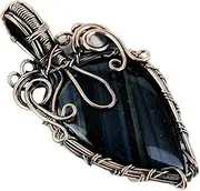 [THE SILVER SHOPPE] Tiger Eye Pendant Copper Wire Wrapped Gemstone Pendant MCP-169, Gemstone, Tiger Eye