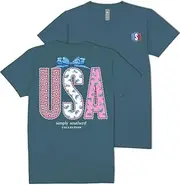 [Simply Southern] USA, Patriotic Design, Red White Blue Bow, Women's T-Shirt