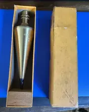 Dietzgen Brass Plumb Bob 5724-S16 Oz Mint In Original Box Steel Point New