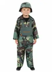 Army Boy Camouflage Costume Child Military Book Week Soldier Uniform Dress Up