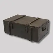 OWLHAUS Military Footlocker – Rustic Vintage-Style Wooden Army Trunk, Munition Grenade Chest, Spacious Storage Chest for Bedroom, Perfect for Memorabilia or Home Decor, Lockable (Footlocker 30)