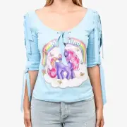 Authentic Moschino Couture x My Little Pony Runway Blue Tshirt Top Size 4 NWT