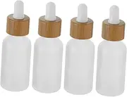 Healeved 4Pcs Frosted Glass Dropper Bottles with Lids Portable Essential Oil Sub Bottles for Travel Reusable Empty Dispensing Containers and Durable