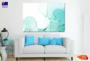 Blue Green & Gold Splash Abstract Wall Canvas Home Decor Australian Made Quality