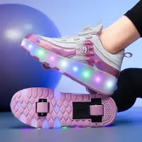 在飛比找蝦皮商城精選優惠-品質保證 雙輪暴走鞋 學生運動鞋 滑輪鞋 溜冰鞋 雙輪LED